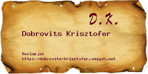 Dobrovits Krisztofer névjegykártya