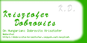 krisztofer dobrovits business card